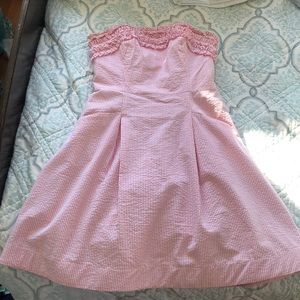 Lilly Pulitzer pink seersucker dress
